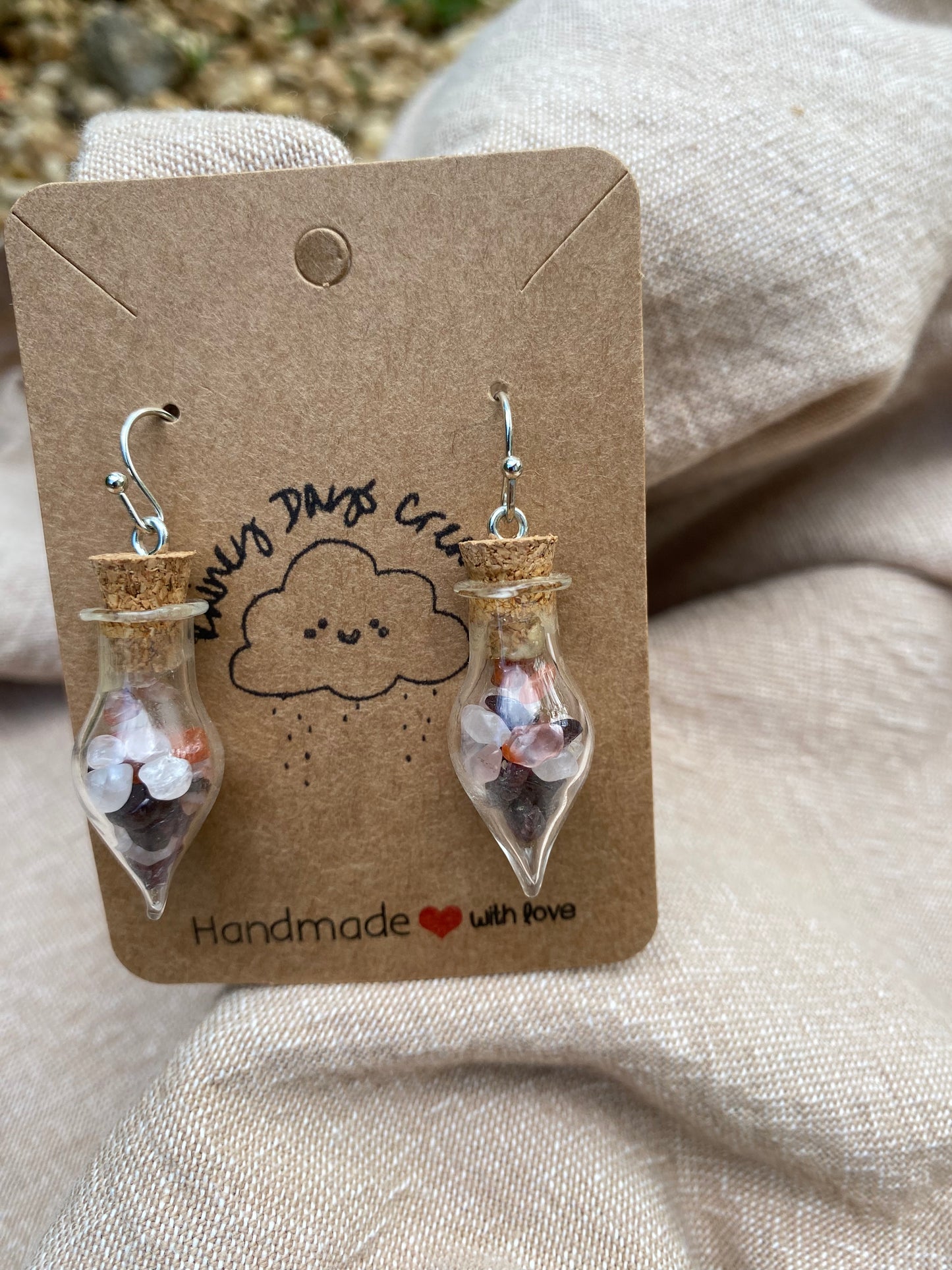 Semiprecious Gemstone Apothecary Jar Earrings