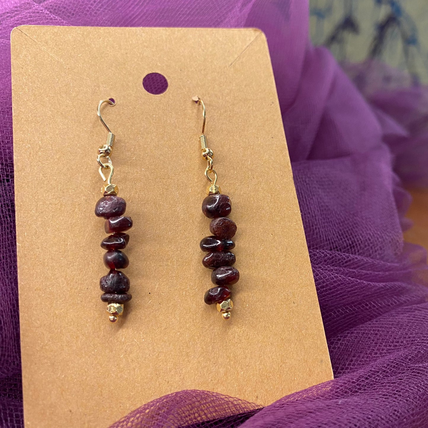 Semi-Precious Dropdown Earrings