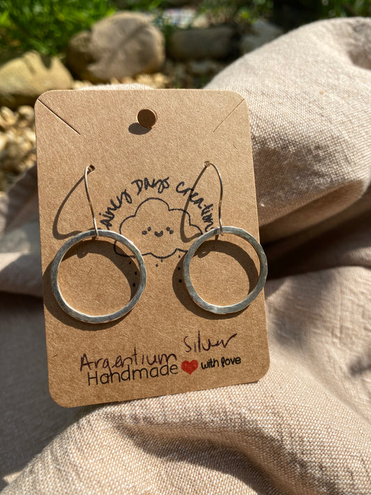 Fine Silver Circle Earrings