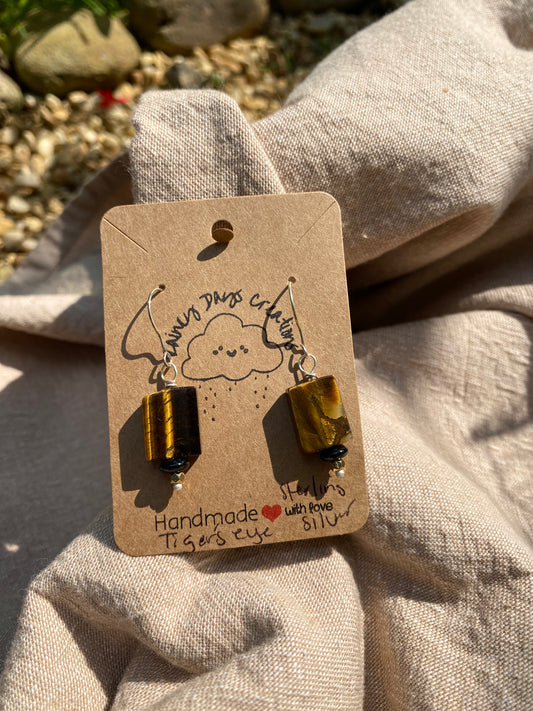 Tiger's Eye w/ gold accent Drop Earrings