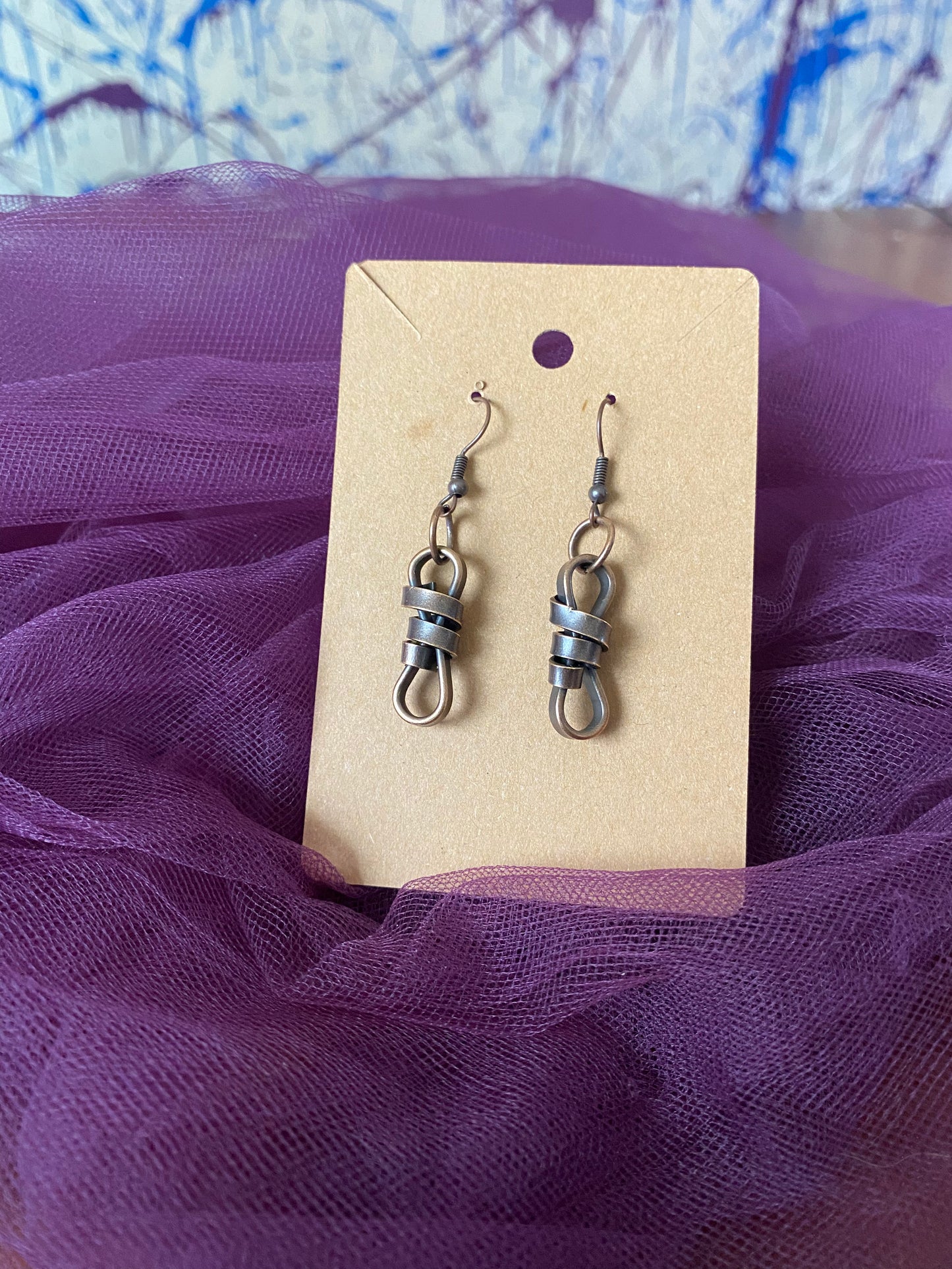 Bronze metal wrap earrings