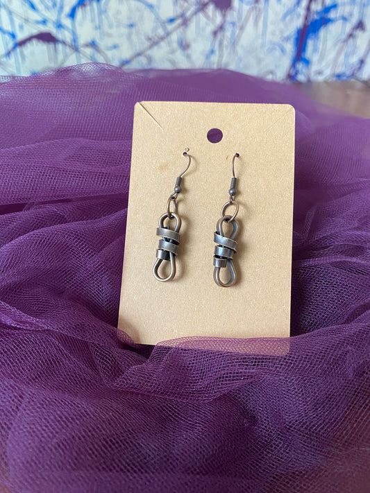 Bronze metal wrap earrings