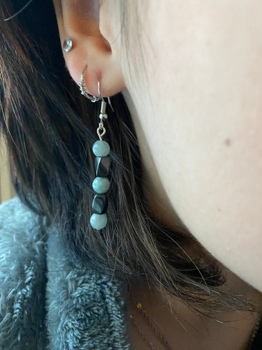 Burmese Jade & Hematite Earrings